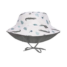 LÄSSIG Splash & Fun Baby and Toddler Sun Hat Fishing Hat with UV Protection, Crocodile White, 50/51, 19-36 Months
