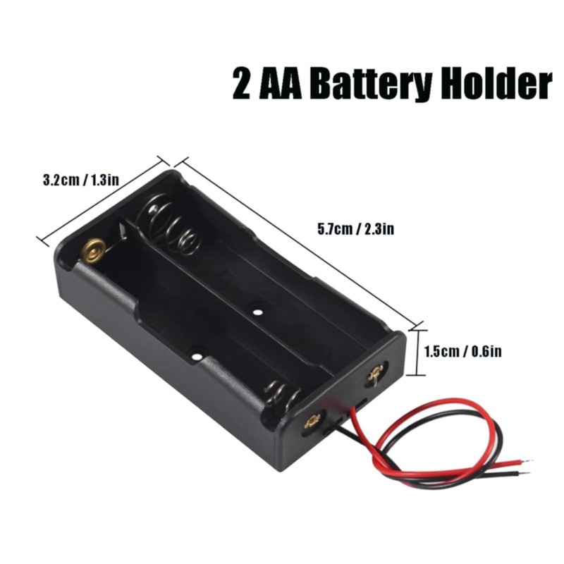 AEDIKO 10pcs 2X AA Battery Holder 2x1.5V AA Battery Holder