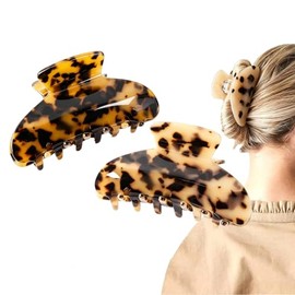 Pinzas para Cabello Tipo Banana de Acrílico, Broches Franceses Carey para Cola de Caballo y Chongo, Accesorios Elegantes Antideslizantes para Mujer y