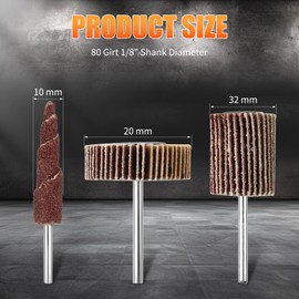 Mixiflor 30 Pcs Flap Wheel Sander for Dremel, 80 Grit Flap Sanding Wheel Rotary Tool Accessories Kit for Removing Rust and Polishing,1/8-inch Shank