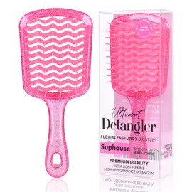 Detangling Brush for All Wet or Dry Hair Types, Pain-Free Brushing Durable, DuoFlex Anti-Static Bristles, Lightweight Handle, Vented Wave UltraFlex Hair Brush (Rose Quartz Pink)
