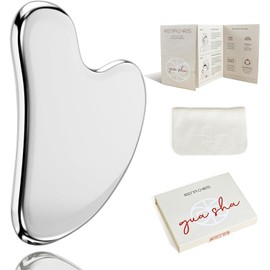 Rena Chris Stainless Steel Gua Sha Tools, Metal Gua Sha Set or Jawline Sculpting and Puffiness Reducing, Gua Sha Suitable for Skin Care Routine