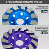 2Pcs Diamond Concrete Grinding Cup Wheels 100mm 4" Set, Fits