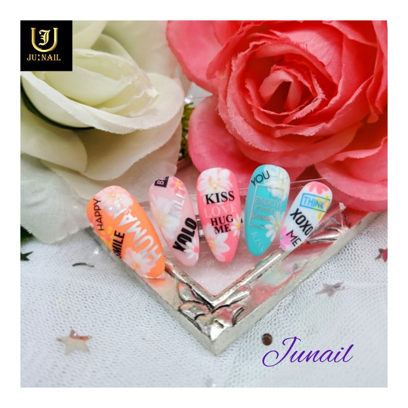 ✏Lettering art handmade nail tips - Short Round Square /