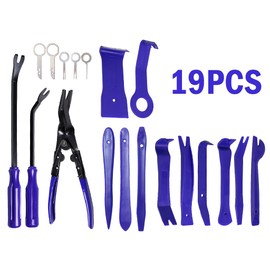 Hitopin 19-Piece Car Disassembly Tool Set, Car Removal Tool, Pry Tool, Plastic, Trim Wedges, Interior Trim Tool, for Dashboard, Mounting and Remover