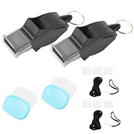XURJUMI Set of 2 Dolphin Whistles, Sports Whistles with Hand Strap, Neck Strap, Storage Case, Mouth Guards, Loud, Crisp Sound, Basketball, Football, Training, Competition, Trainer, Referral Guidance