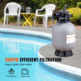 Happybuy 16" Sand Filter System, 35 GPM Flow Rate, Inground Pool Compatible, 7-Way Multi-Port Valve (Filter, Backwash, Rinse, Recirculate, Waste, Winter, Closed)