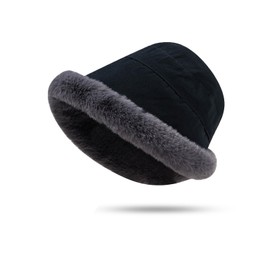 YAMEE Winter Hat for Women Plush Warm Beanie Winter for Women Cold Protection Protect Ears Fishing Hat Women's Fashionable Cute Bucket Hat Women's Foldable Windproof for Camping Beach Outdoor Sports,