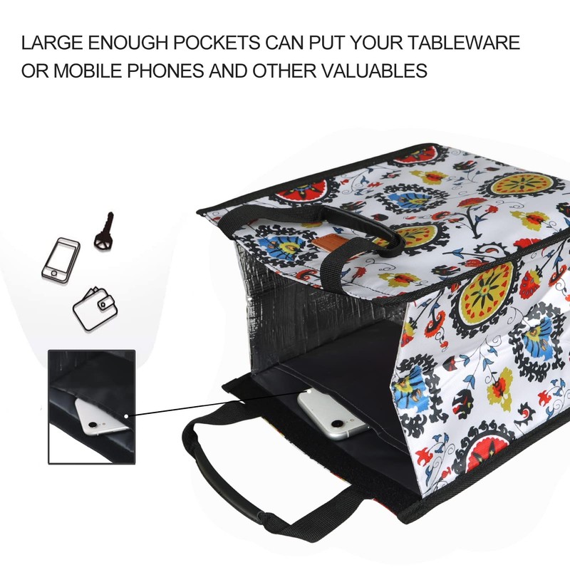 Lunch Bags for Women Insulated Reusable Lunch Tote with Internal