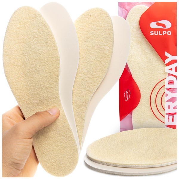 SULPO 2 Pairs of Sheep's Wool & Latex Insoles -
