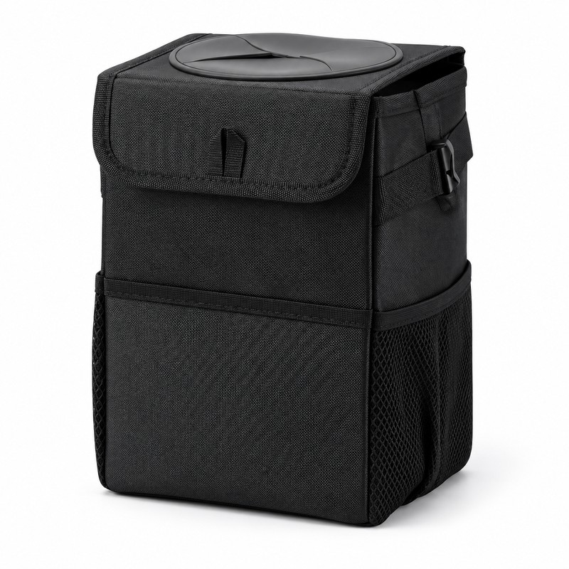 Collapsible Car Trash Can with Lid, Leak-Resistant Oxford Cloth Garbage