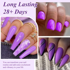 MEET ACROSS 18pcs Gel Nail Polish Set Soak Off UV LED Lamp Gel Nail Polish Kit (SET-4, 18pcs)