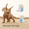 Dinosaur Stud Earrings S925 Sterling Silver Triceratops Dinosaur Earrings Animal