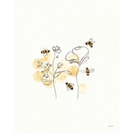 ArtDirect Bees and Botanicals III 15x18 Gallery Wrapped Canvas Museum Art by York, Leah