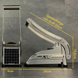 Topcroft ® Chip Cutter – 2 Inserts – Non-Slip Rubber Foot – Vegetable Cutter – Chip Cutter Device – Dishwasher Safe – Fresh Fries – French Fries Cutter