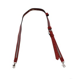 Boston Leather TheFireStore Exclusive Reflective Red Leather, FDNY Style Radio Strap - Reflective Silver, Regular, Leather Mic Strap, Red