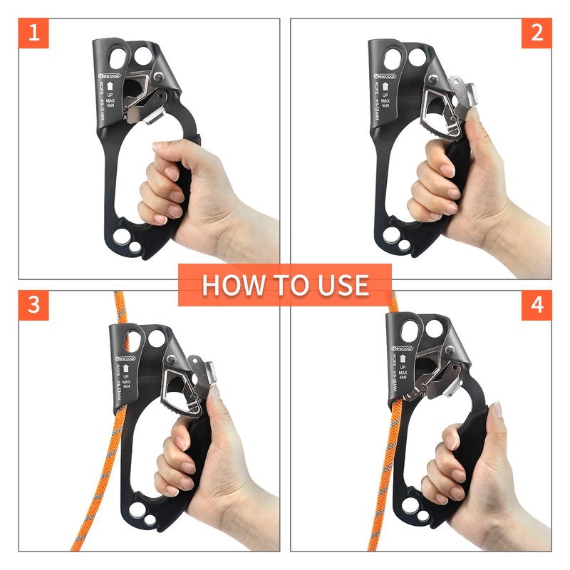 NewDoar Right Hand Ascender Rock Climbing Tree Arborist Rappelling Gear