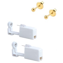 2 Pack Ear Piercing Gun Earring Disposable Ear Stud Gun Sterile No Pain Ear Piercing Gun (Gold)