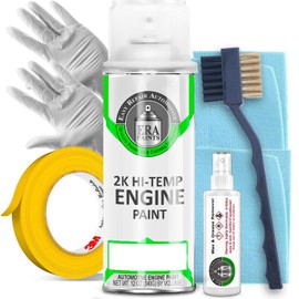 ERA Paints Green Engine Paint Kit With Omni-Curing Catalyst Technology - 2K Aerosol Glossy Finish With High Temp Resistance And Extreme Durability Against Color Fade And Chemicals Like Brake Fluid