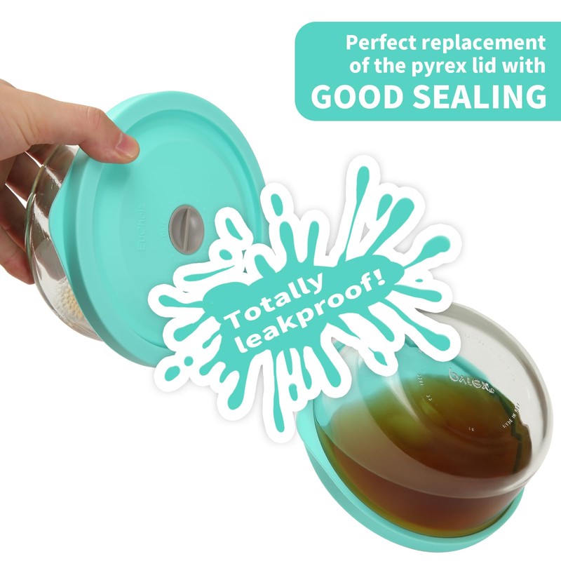 Replacement Lids for Pyrex 7200-PC 2 Cup, Silicone Round Storage