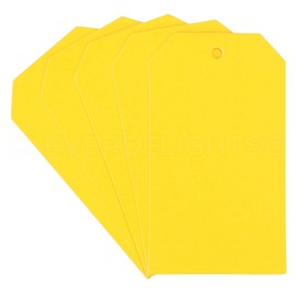 CleverDelights Yellow Price Tags - 2" x 3.5" - 100 Pack - Paper Gift Tag
