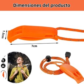 THJOPOKEEL Silbato de Supervivencia de Emergencia de Seguridad, Equipo de Salvavidas, Diseño de Tubo Doble, Silbato SOS Conveniente, (2)