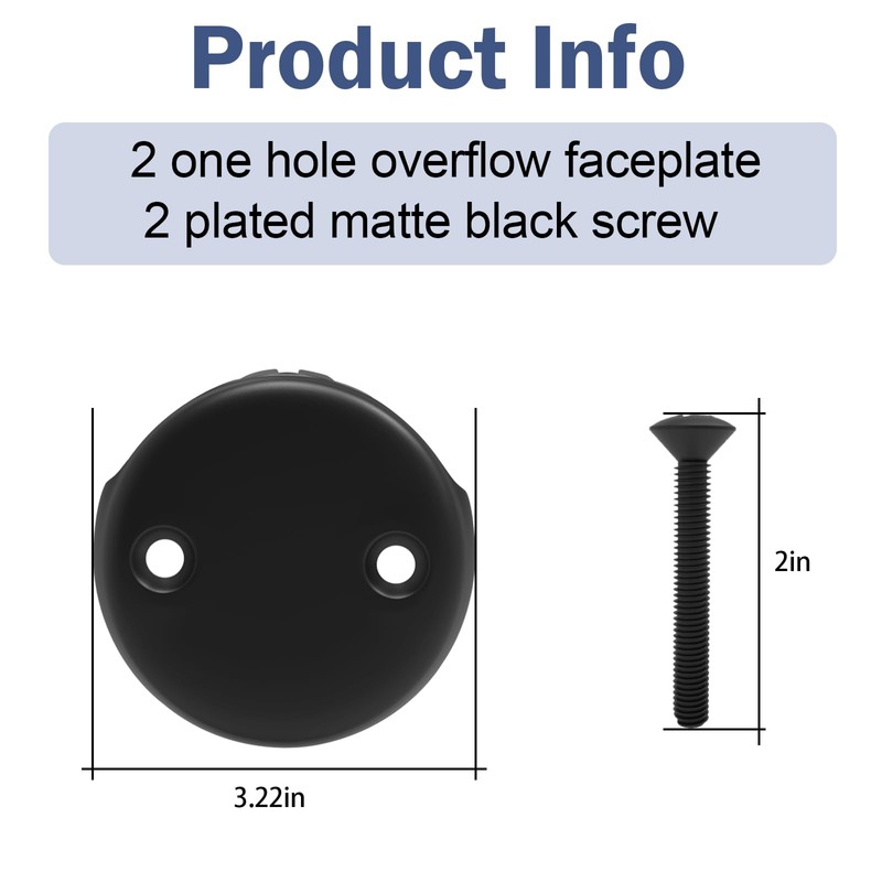 Bathtub Overflow Drain Cover 3-1/8" - Two Hole Tub Overflow