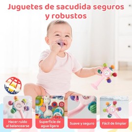 Juguetes para Bebe de 0 a 6 Meses, 14 Piezas, Bebé Agarre Sonajero, Sonajero Juego De Juguetes Mordedor, Estimulacion Temprana para Bebés, Regalos para Bebe