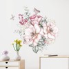 Mestiker Wall Sticker, Pink, Flowers, Painting Style, Rose Flowers, Plants,