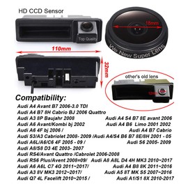 1280 x 720 pixels 1000TV lines rear view camera kit: 7 inch TFT LCD screen car monitor + HD super wide angle rear view camera for VW Tiguan Touareg Touran Passat Golf VI Variant A4 A3 A6L A8 S5 Q3