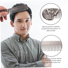 minkissy Beard Oil Comb Portable Beard Comb Retro Design Comb Mustache Wallet Comb Men Mini Beard Combs Wallet Metal Fine Toothed Beard Comb Man Zinc Alloy Decorate Vintage