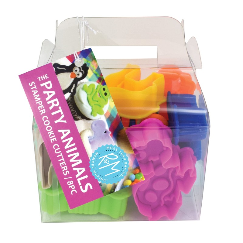 R&M International 0434 Party Animals Pastry/Cookie/Fondant Stamper Set, Assorted Designs,