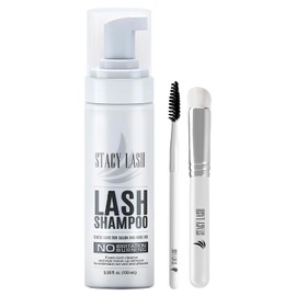 STACY LASH Eyelash Extension Shampoo & Brush / 3.38 fl.oz / 100ml / Eyelid Foaming Cleanser/Wash for Extensions & Natural Lashes/Safe Makeup Remover/Supplies for Professional & Self Use