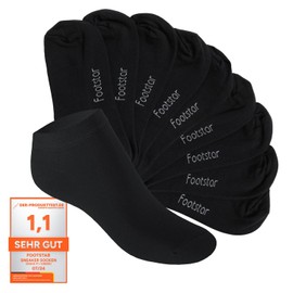 Footstar Sneak It! children's trainer socks (10 pairs), short socks for girls and boys - Black , size: 23-26