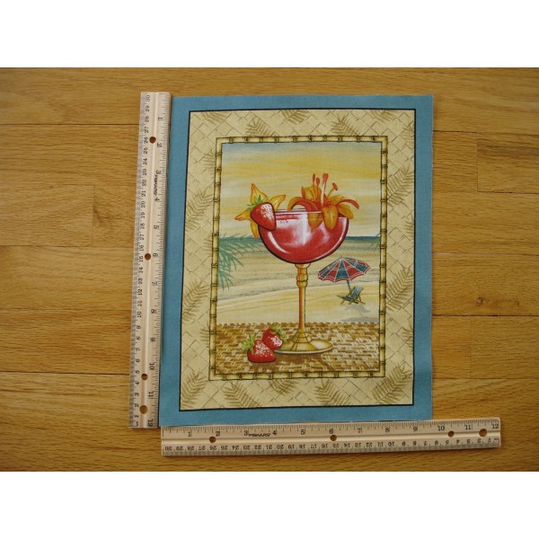 Quilting Treasures Strawberry Delight Tropical Refreshment Cotton Quilt Fabric Block
