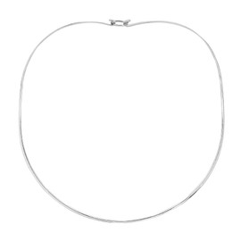 AeraVida Exquisite Simple .925 Sterling Silver Flat Choker Necklace | Casual Necklace Unisex Jewelry | Modern Jewelry Gift