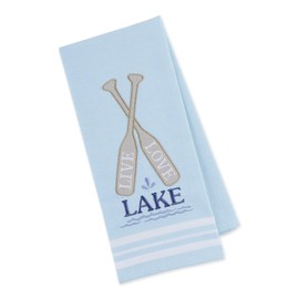 DII Design Imports Live, Love, Lake Embellished Cotton Dishtowel 18 x 28 Inch