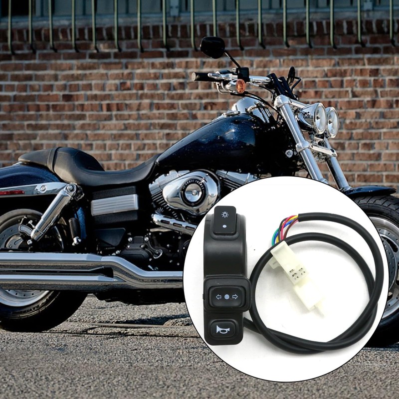 UOIENRT 7/8"22MM Handlebar Switch, Black Handlebar Switch Horn, Plastic Electronic