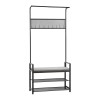 72-Inch Freestanding Coat Rack with Shoe Bench 2-Tier Storage Organizer