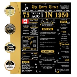 75th Birthday Cards, 75th Black Gold Birthday Decorations, Best 75 year old Birthday Gifts for Women Men, Happy Birthday Cards for Grandpa Grandma