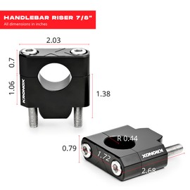 KRONOX Premium Motorcycle Handlebar Risers | Made with CNC Aluminum Alloy, Durable Handlebar Riser in Matte Black Finish, Easy Installation, Stainless Steel Screws Included -Size 7/8"