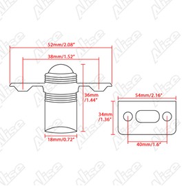 Alise Door Ball Catch,Drive in Ball Catches with Strike Plate for Closet Doors,Adjustable Tension Ball Latch Hardware,Brass and Stainless Steel Red Bronze Finish,Pack of 4