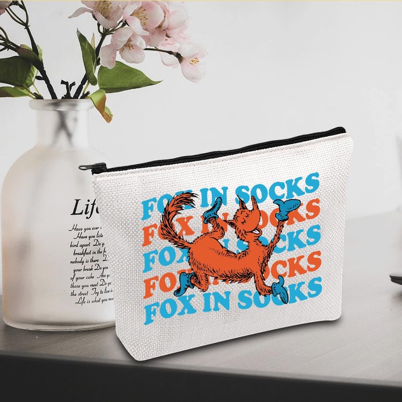 JXGZSO Funny Fox Cosmetic Bag Picture Book Fan Gift Picture