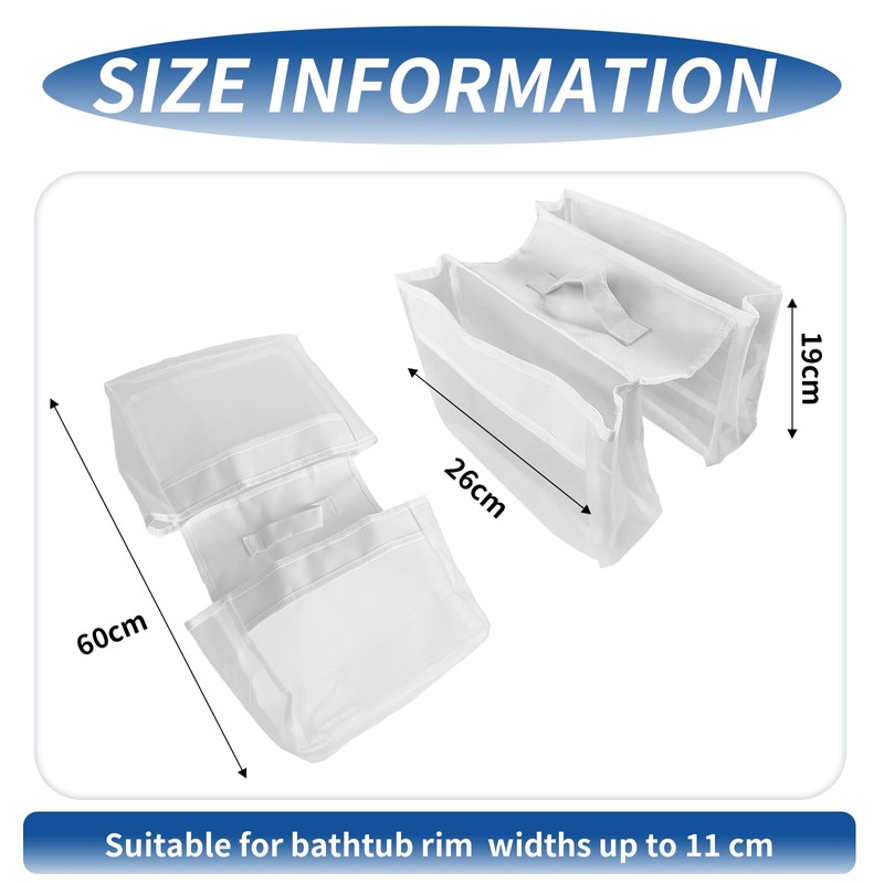 mimzemamz 2 Compartments Bath Toy Storage Organizer Net Bag for