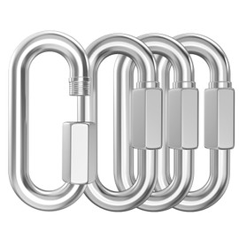 15 Pack Heavy-Duty Chain Hooks Quick Links - 304 Stainless Steel 3/16" Locking Carabiner Anti-Rust Chain Connector Quick Link for Towing,Swing,Shade Sail,Bird Toys,Capacity 650lb