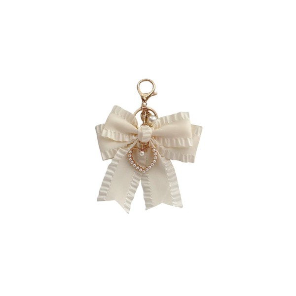 Fuqimanman2020 Lovely Bow Keychain for Women Pearl Bow Keychains Charm