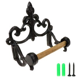 Tsnamay Cast Iron Toilet Paper Roll Holder - Cast Iron Wall Mounted Toilet Tissue Holder - European Vintage Design 6.49 * 5.51 * 3.26inch with Screws and Anchors