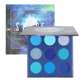 Docolor 9 Colours Blue Eyeshadow Palette Shadow Palette Highly Pigmented Mattes Shimmers Naked Smokey Glitter Cream Colorful Powder Waterproof Makeup Palette-Space