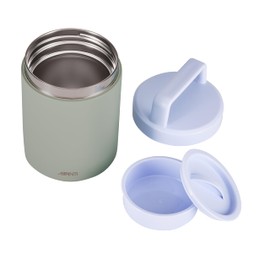 Avanti Insulated Food Jar with Nested Condiments Container and Leakproof Screw Top Lid with Carry Handle, 480ml, Agave