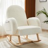 Jocoevol Upholstered Rocking Chair, Glider Chair with Side Pocket, Rocking